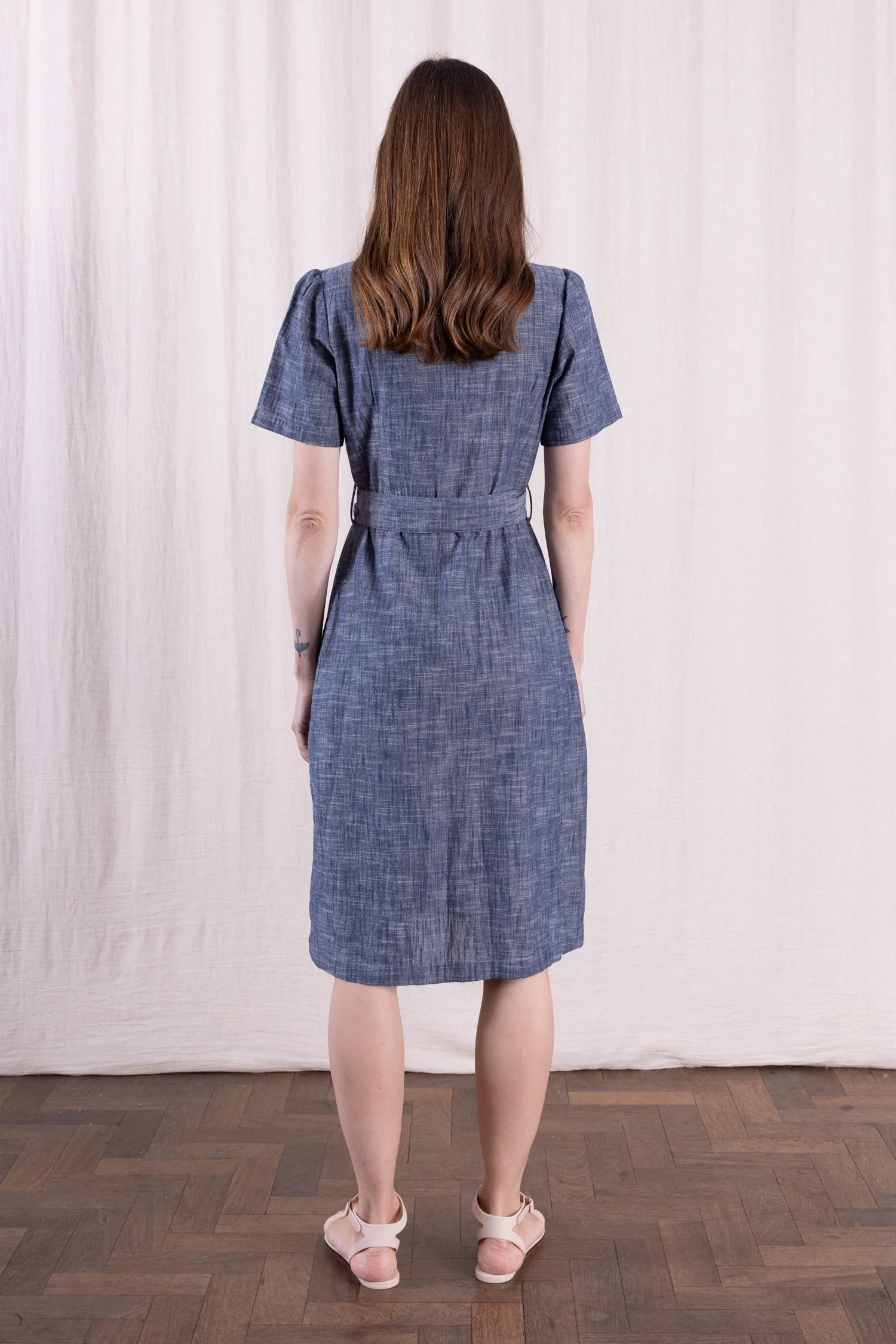 SS26 Button Through Dress - Chambray - Image 2