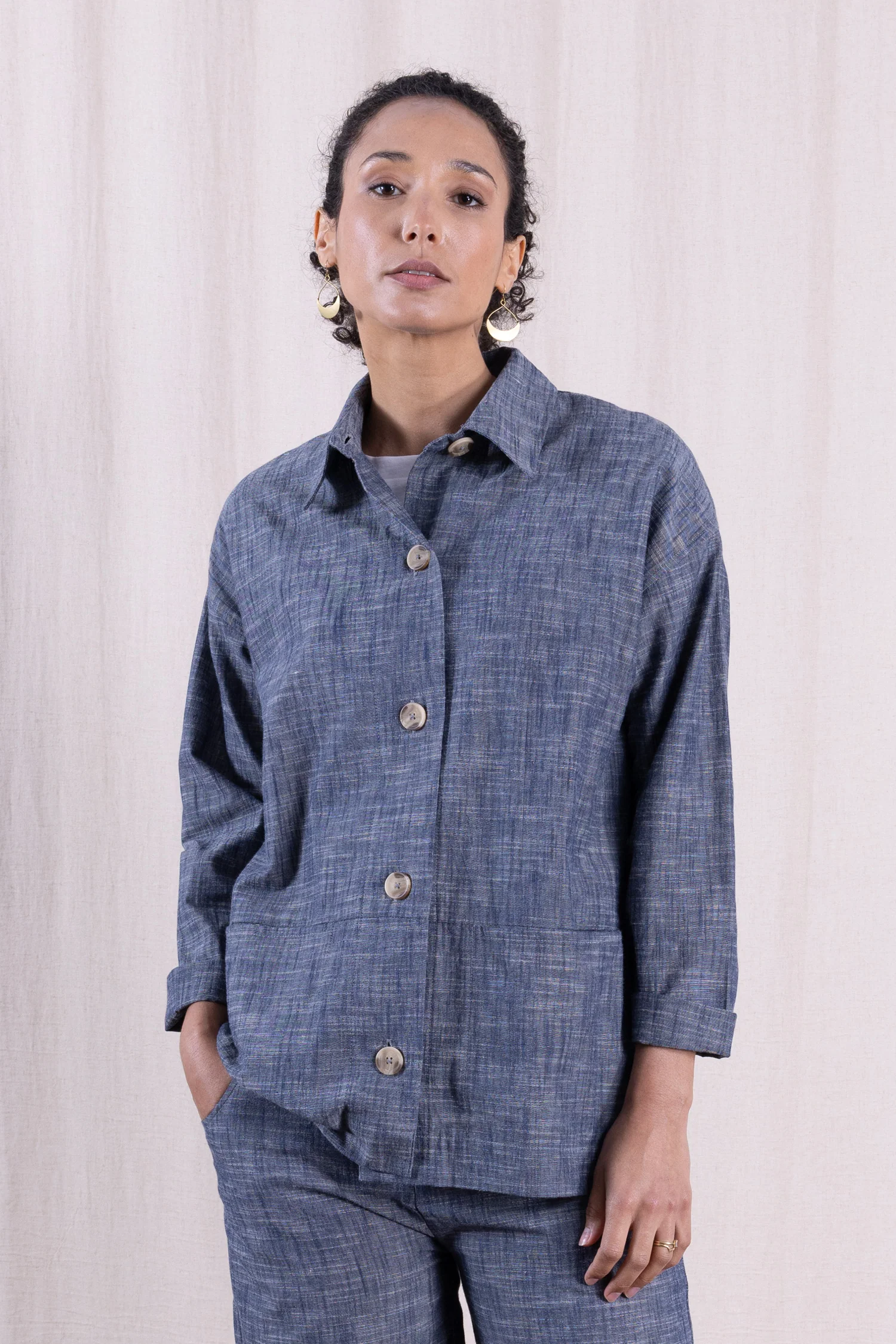 SS26 Chambray Shirt Jacket - Chambray - Image 3