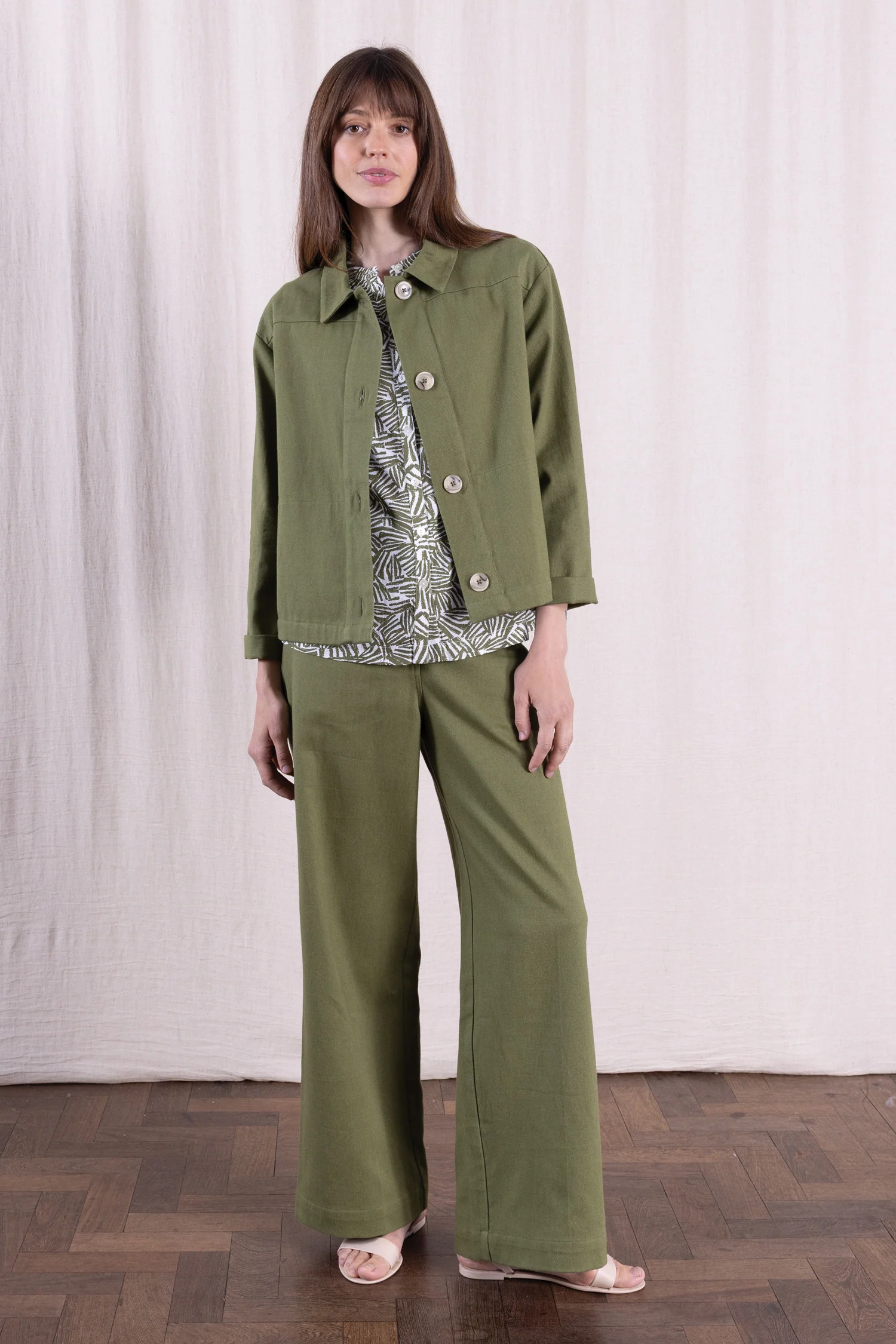 SS26 Cotton Drill Wide Leg Jeans - Verdant - Image 3