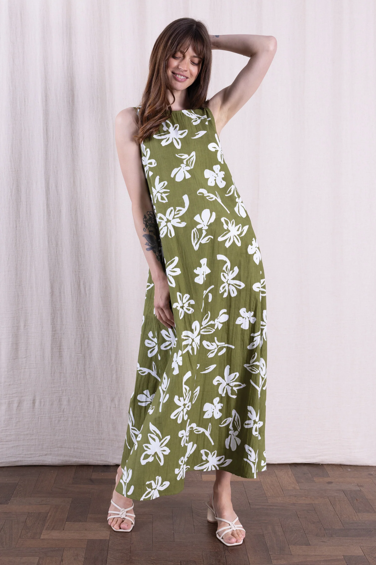 SS26 Cotton Poplin Dress - Verdant - Image 2