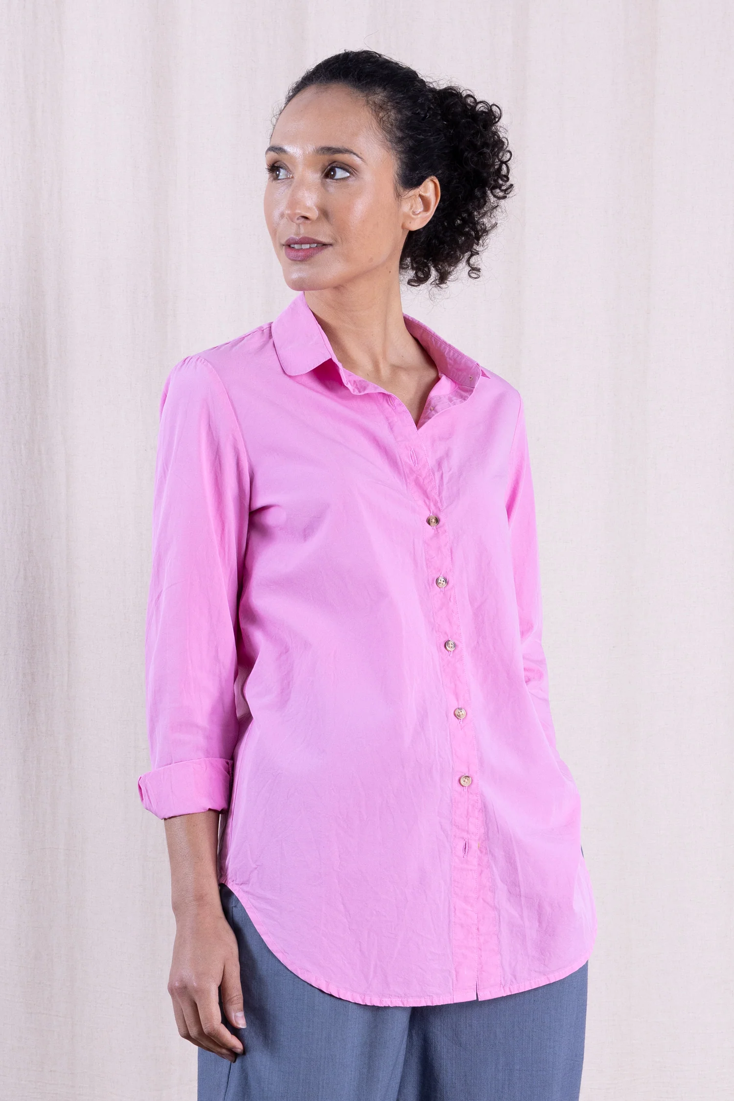SS26 Cotton Poplin Shirt - Orchid - Image 4