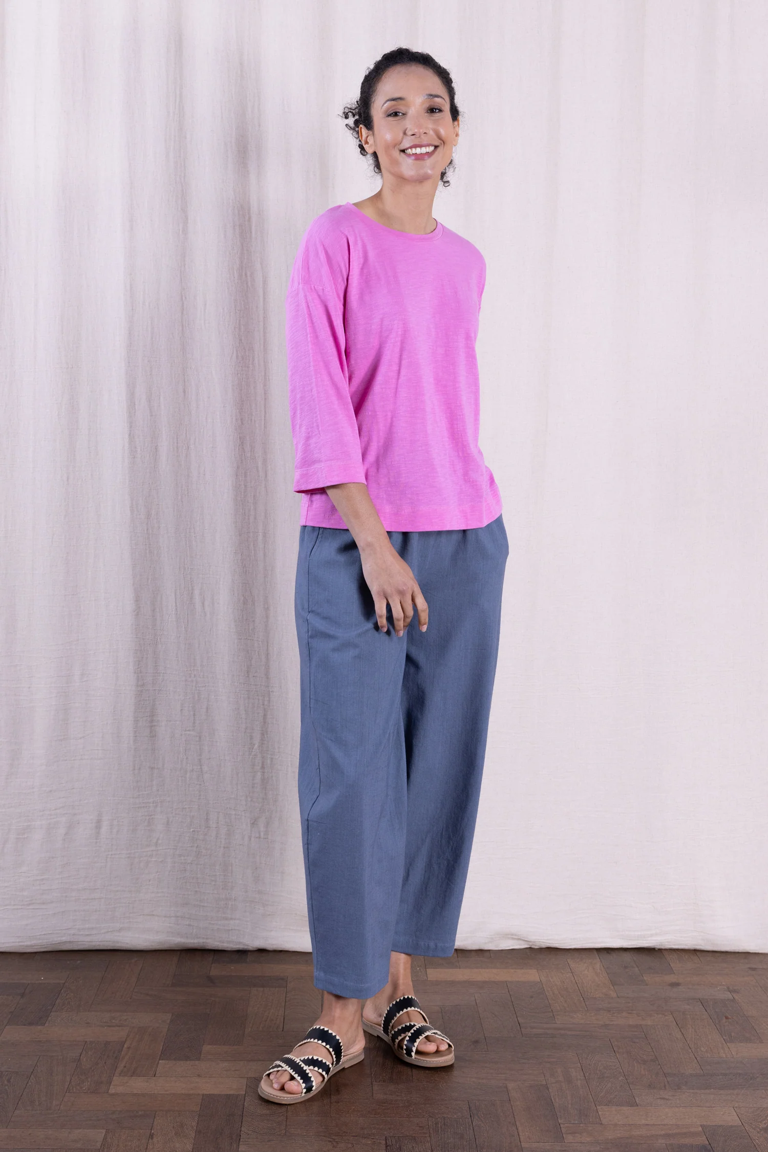 SS26 GOTS Organic Cotton 3/4 Sleeve Top - Orchid - Image 4