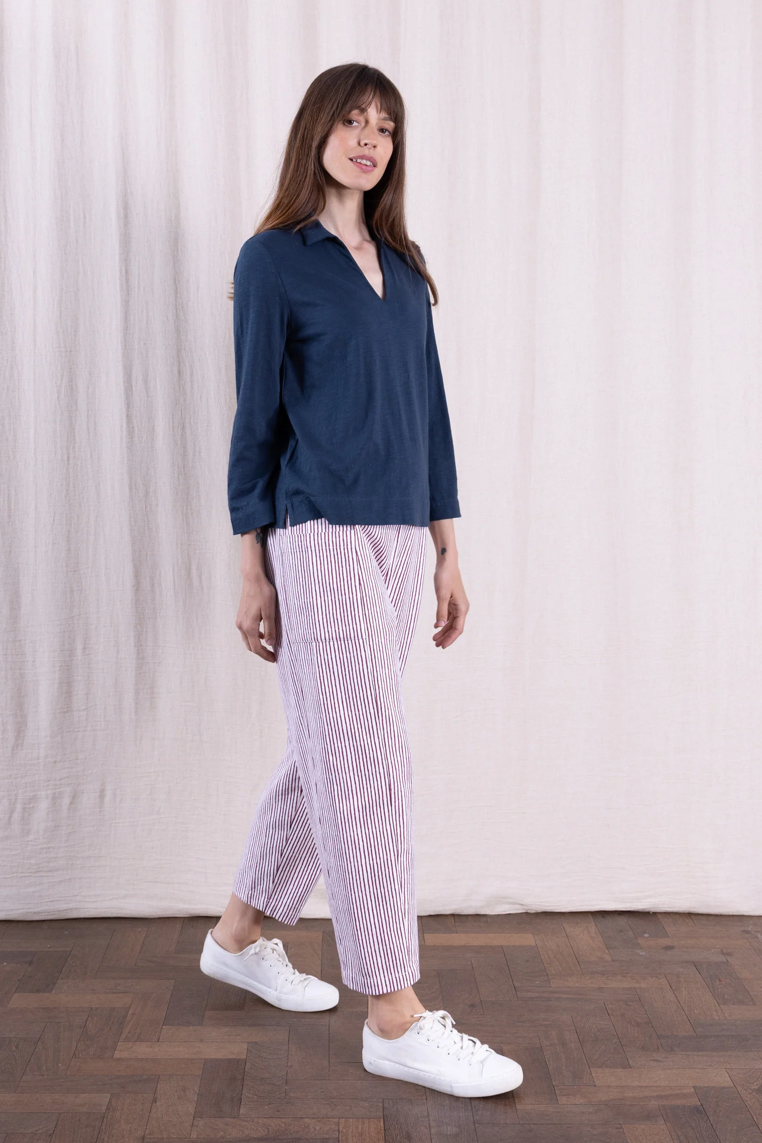 SS26 GOTS Organic Cotton Easy Collar Top - Oxford - Image 3