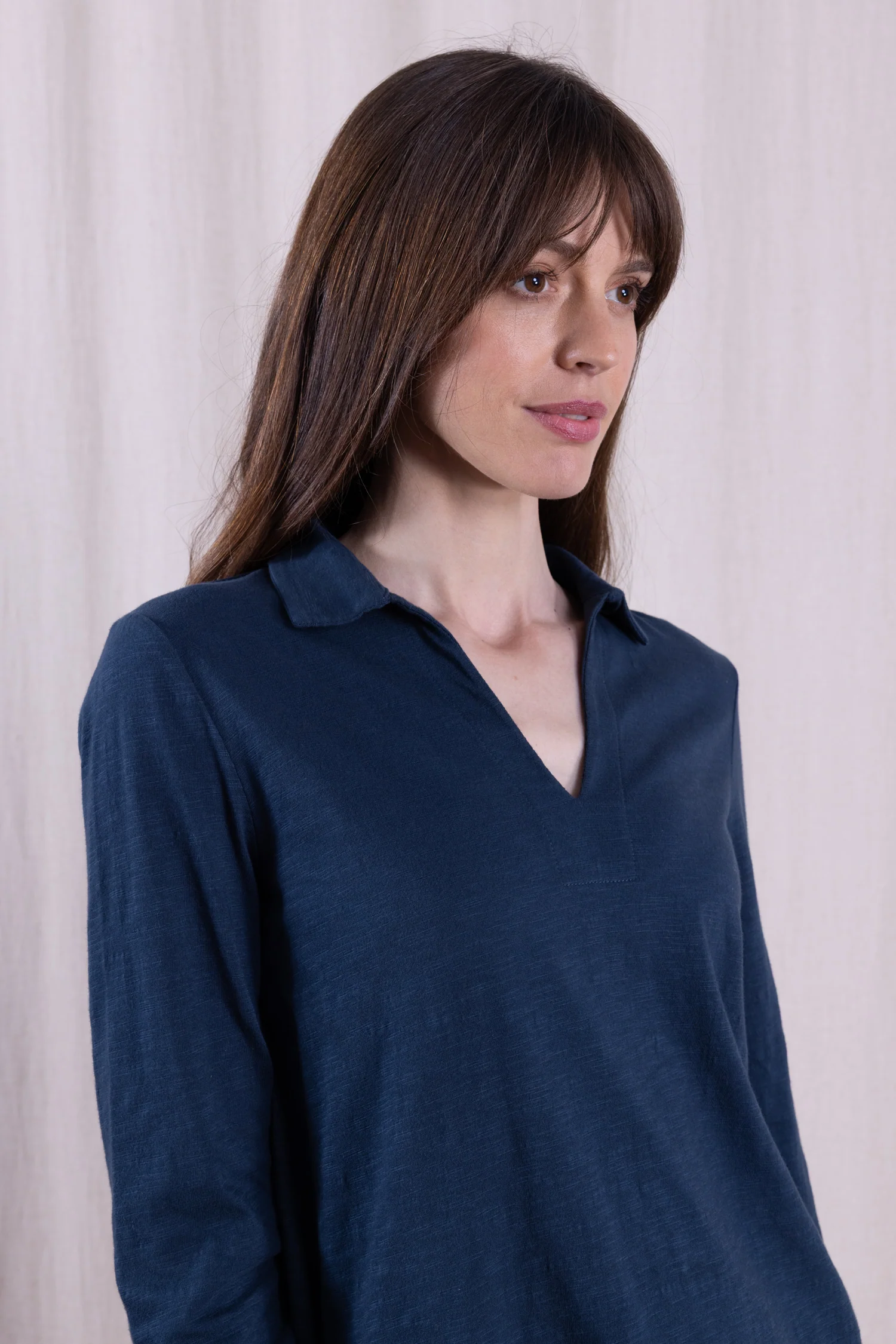 SS26 GOTS Organic Cotton Easy Collar Top - Oxford - Image 4