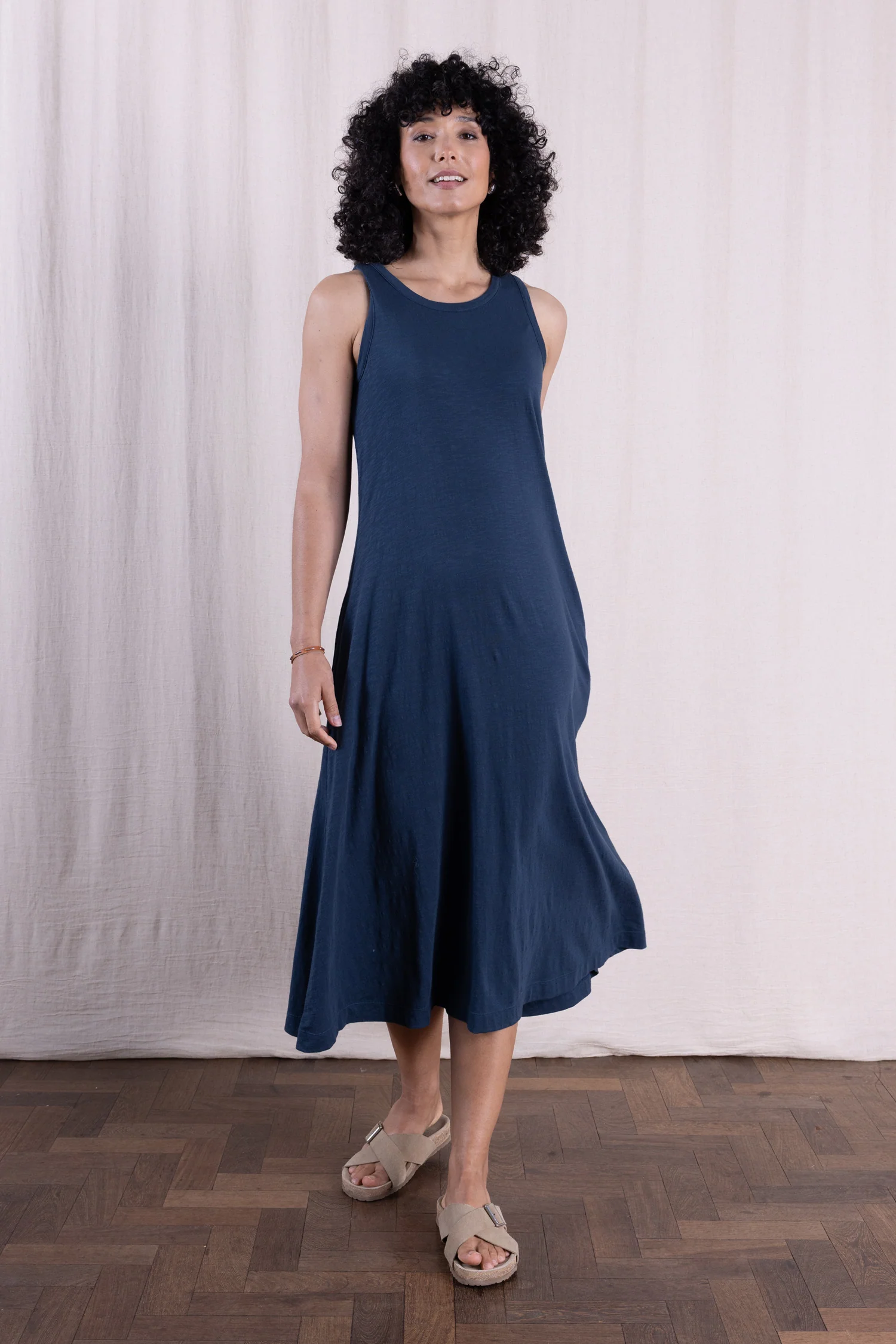 SS26 GOTS Organic Cotton Jersey Midi Dress - Oxford - Image 2