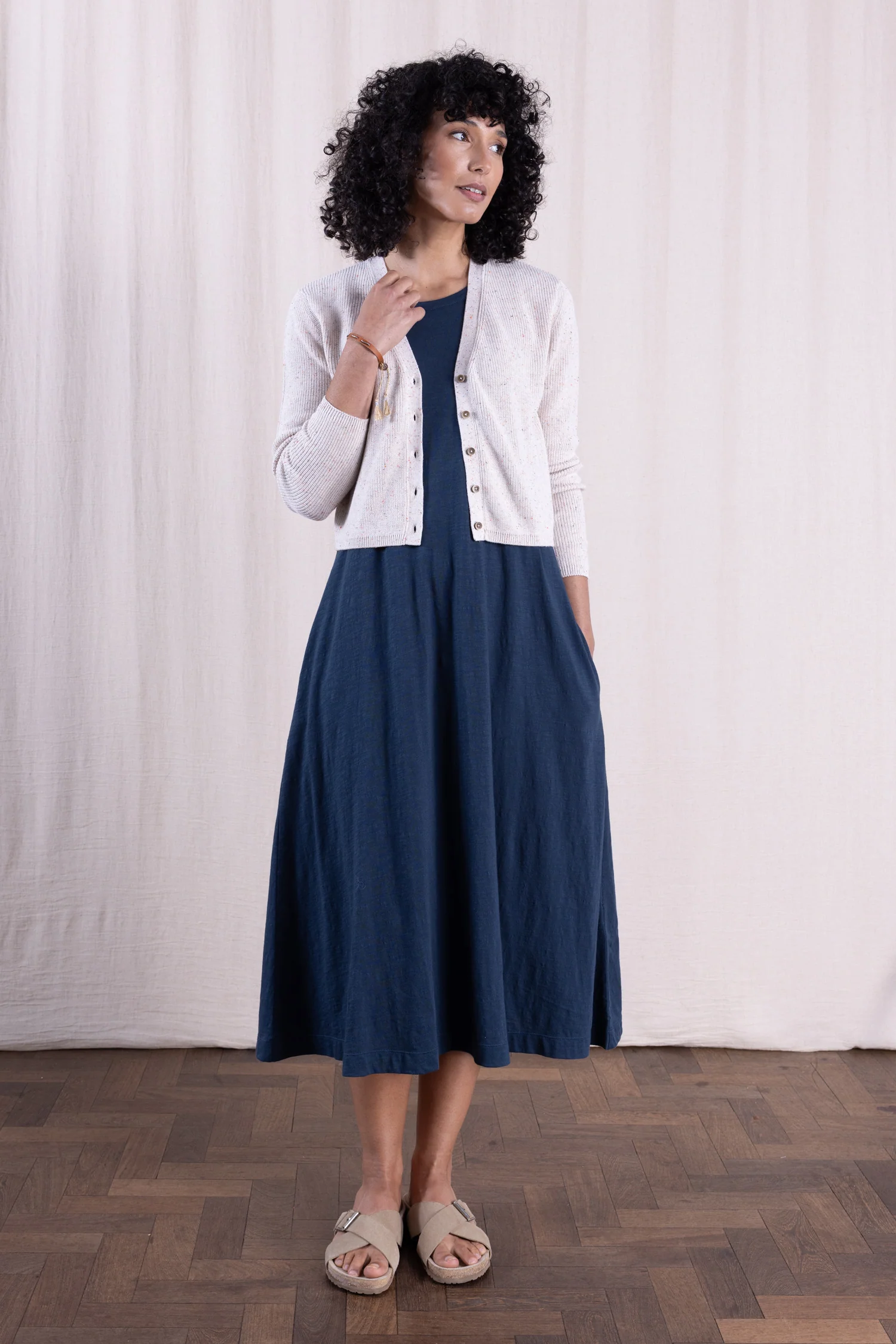 SS26 GOTS Organic Cotton Jersey Midi Dress - Oxford - Image 5