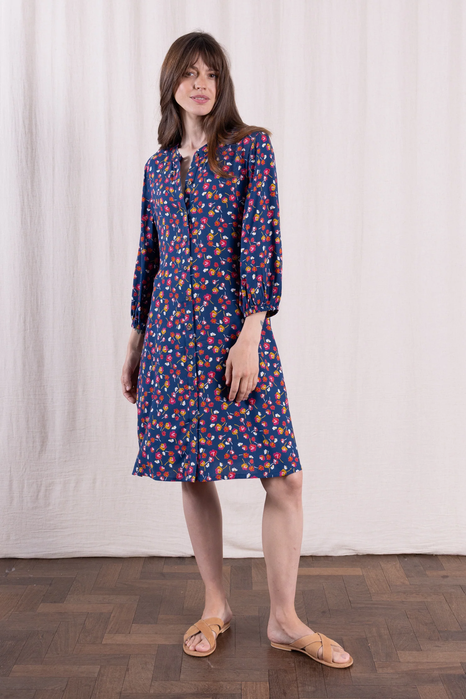 SS26 Viscose Button Through Dress - Oxford - Image 4