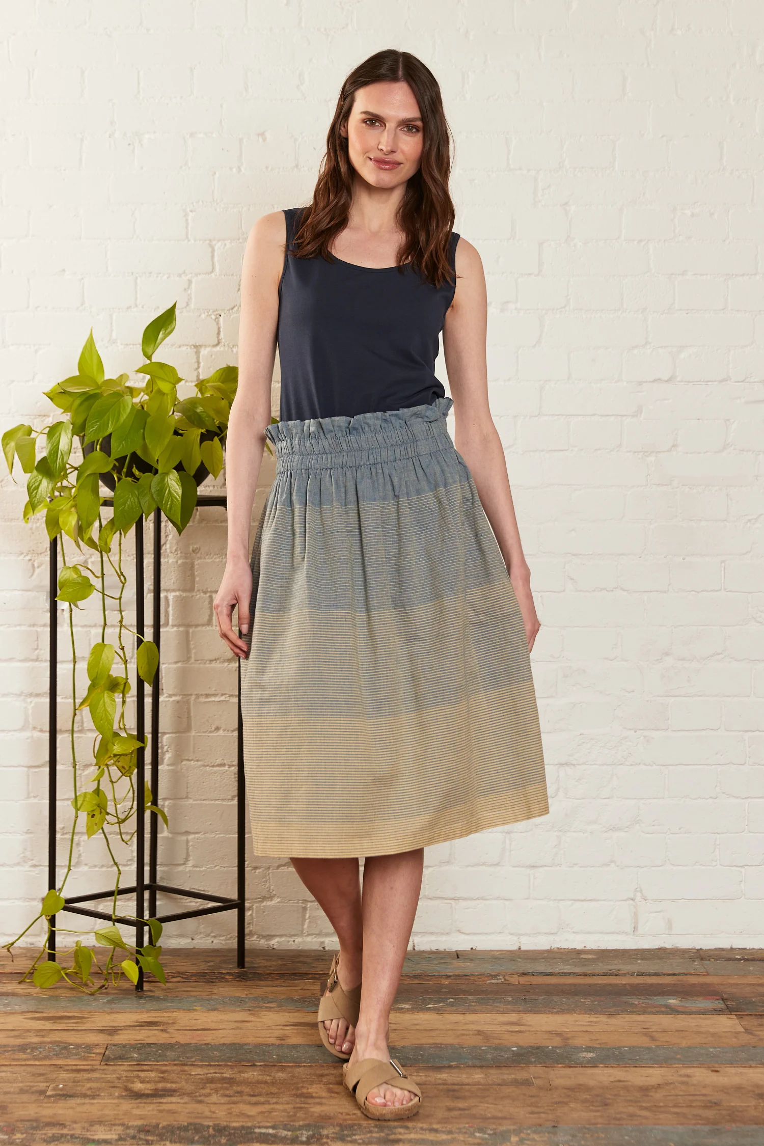 Striped Cotton Handloom Skirt - Image 4