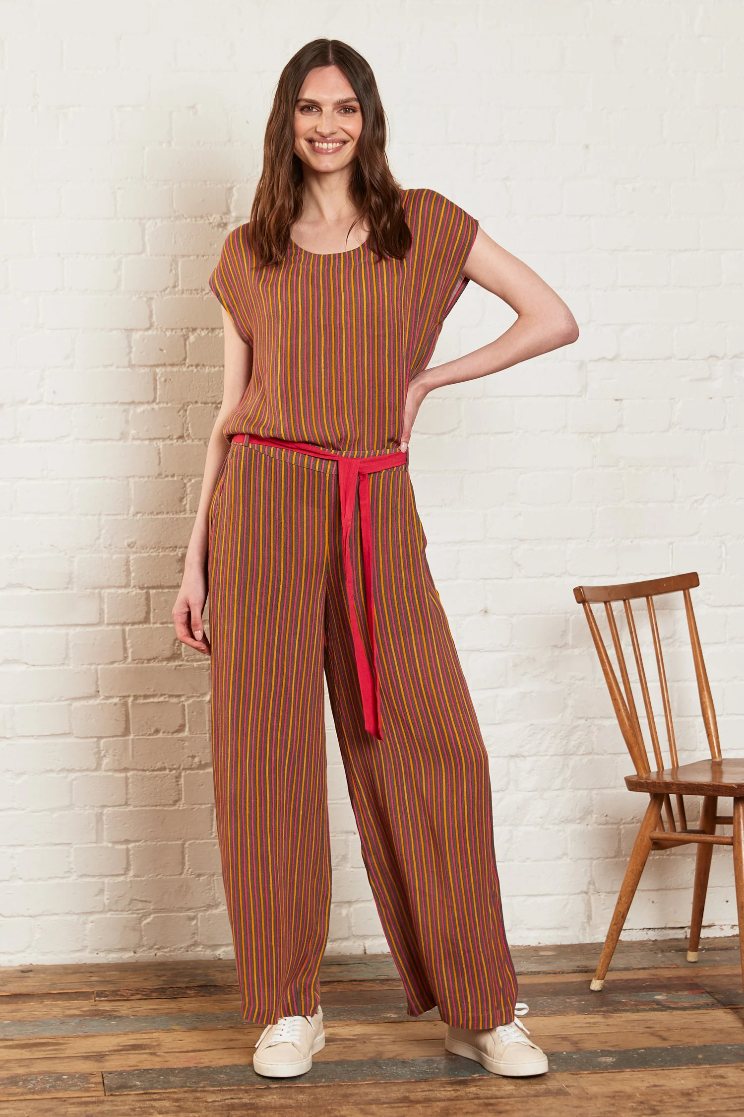 Viscose Striped Trousers - Image 11