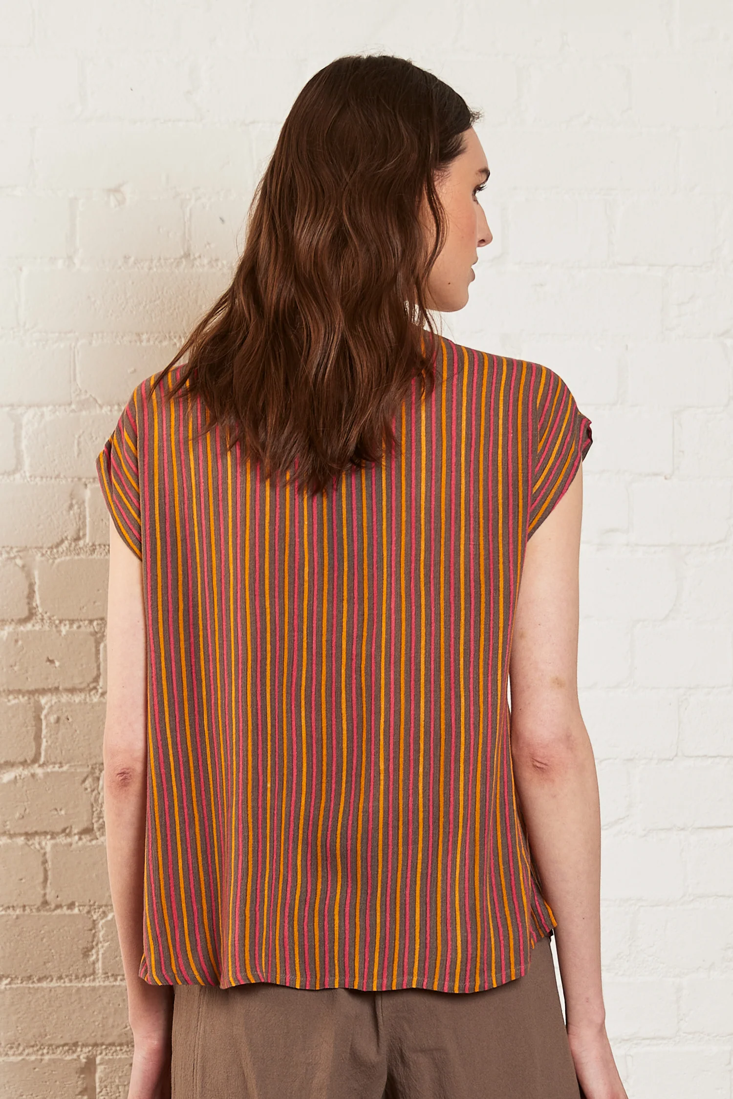 Viscose Round Neck Striped Top - Image 4