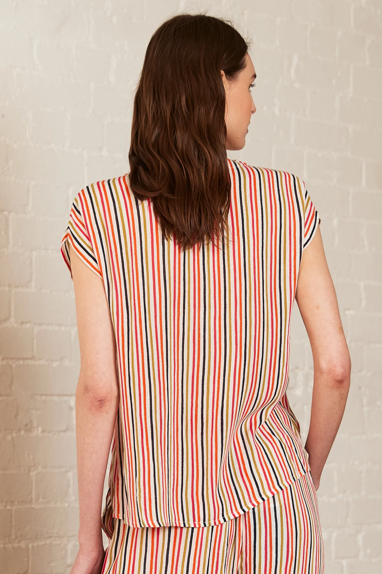 Viscose Round Neck Striped Top - Image 6