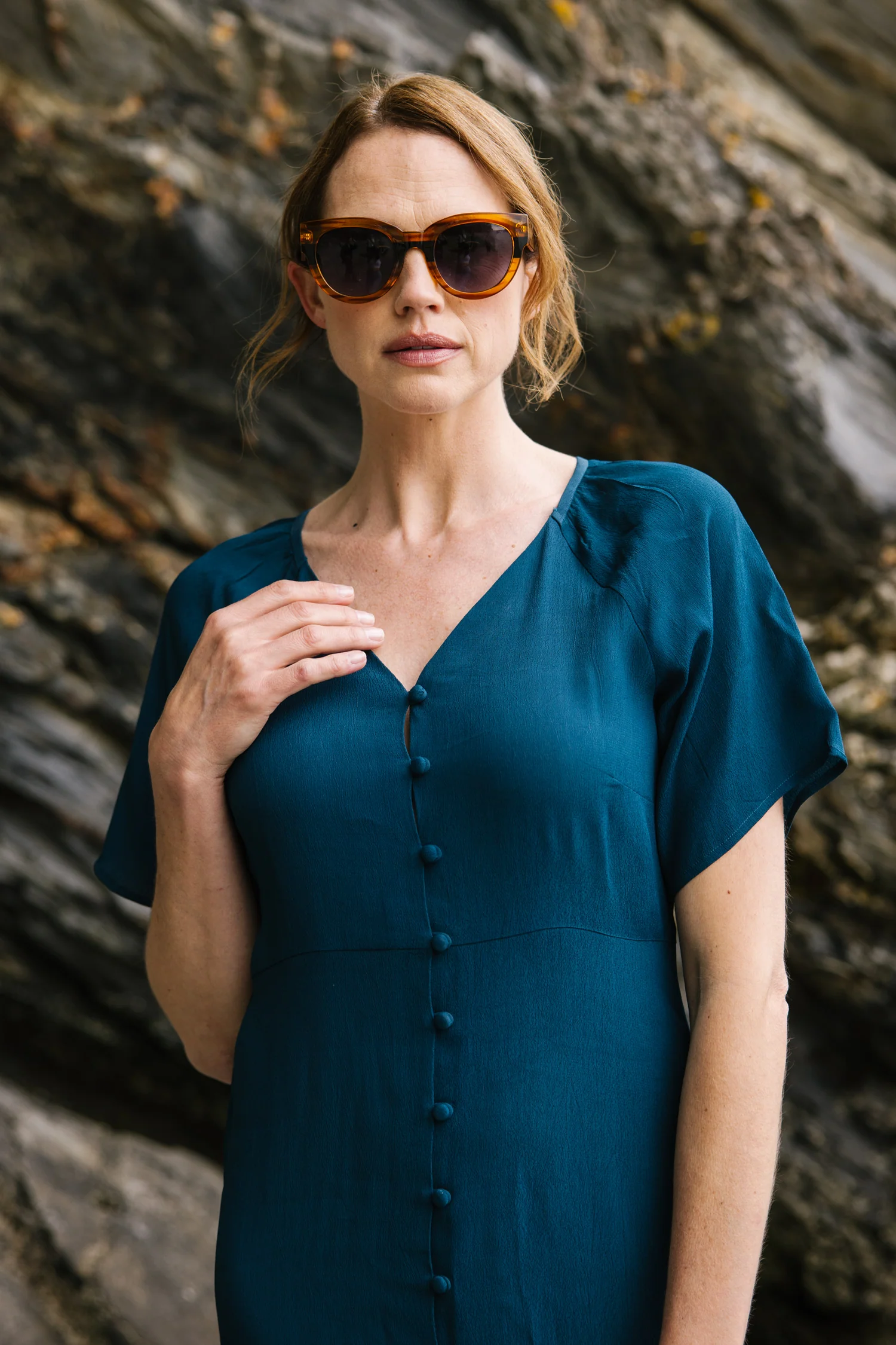 SS25 Sweetheart Neck Midi Dress - Blue - Image 3