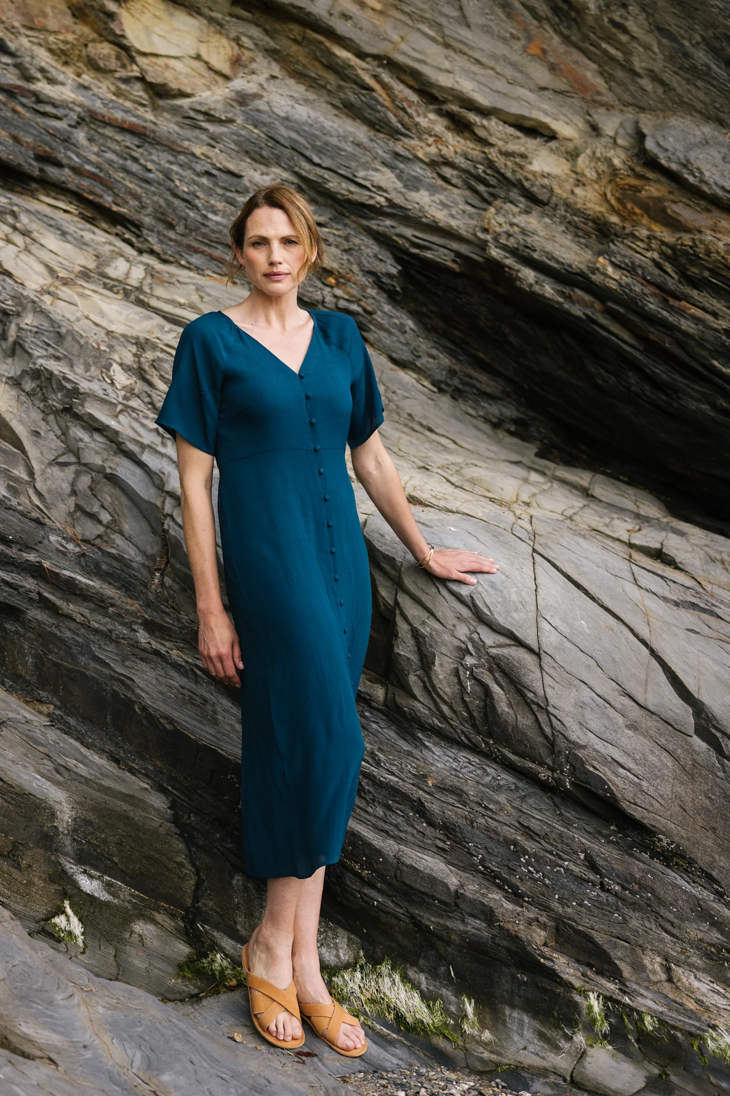 SS25 Sweetheart Neck Midi Dress - Blue - Image 5