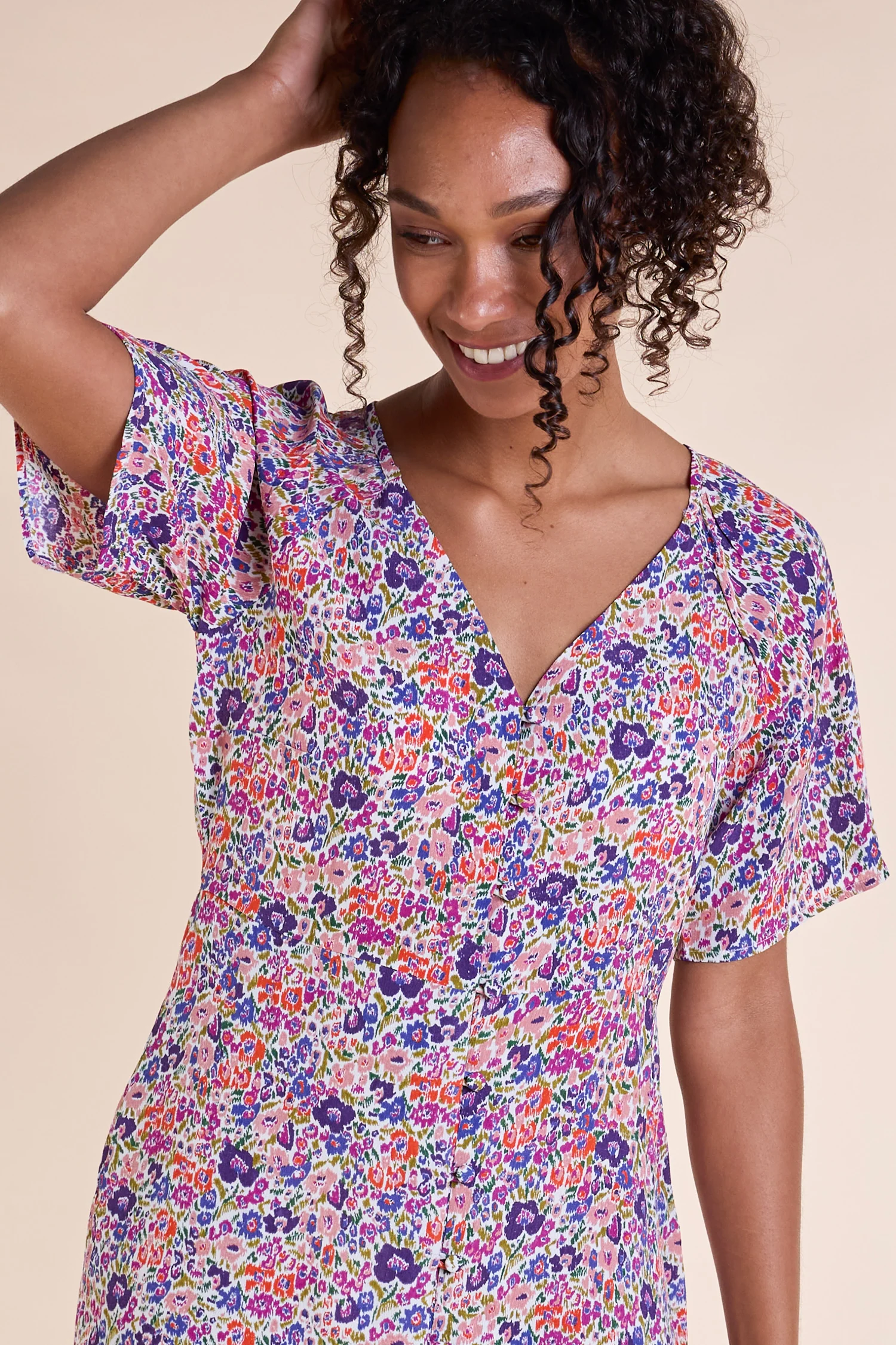 SS25 Sweetheart Neck Midi Dress - Purple - Image 2