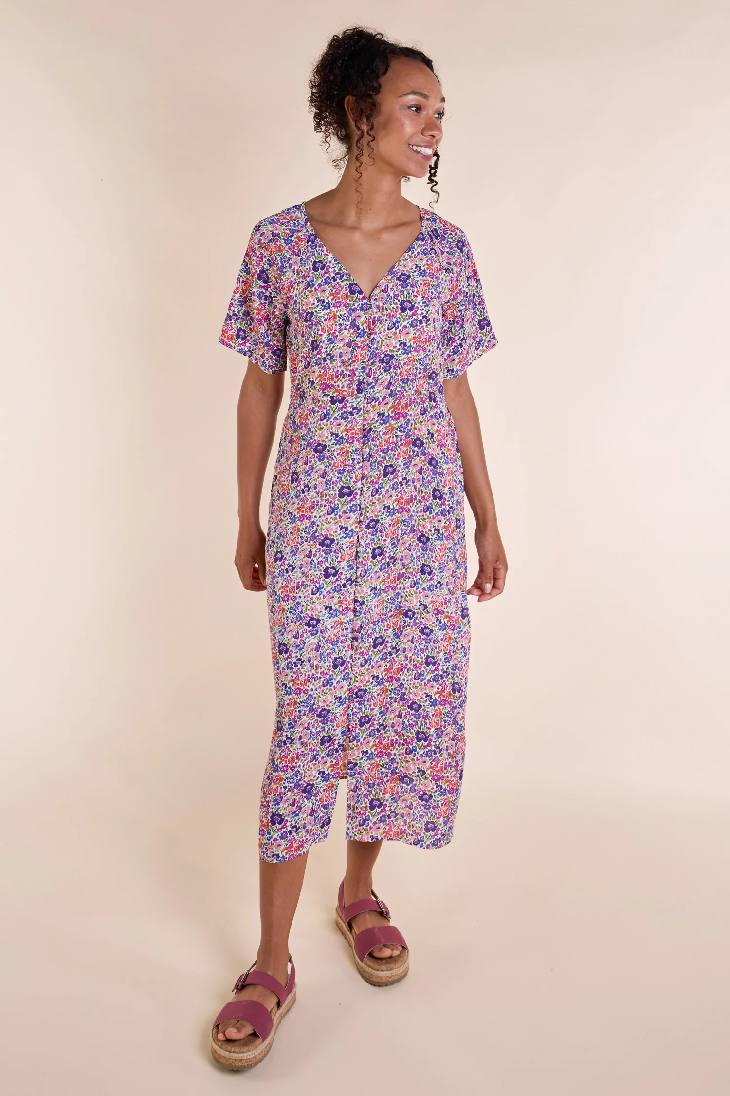 SS25 Sweetheart Neck Midi Dress - Purple - Image 3