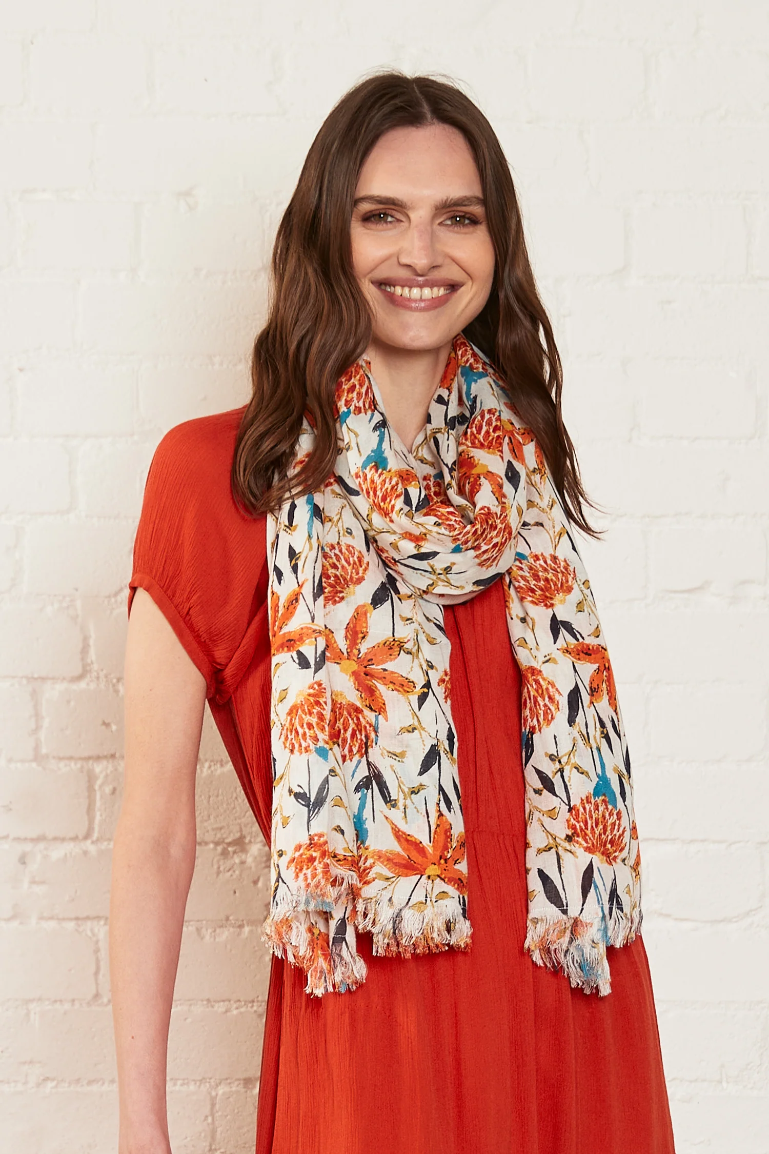 Viscose Trebah Printed Scarf - Image 3