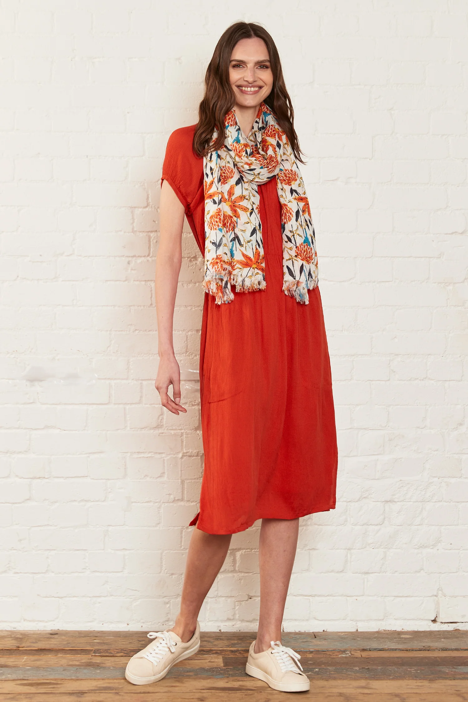 Viscose Trebah Printed Scarf - Image 4
