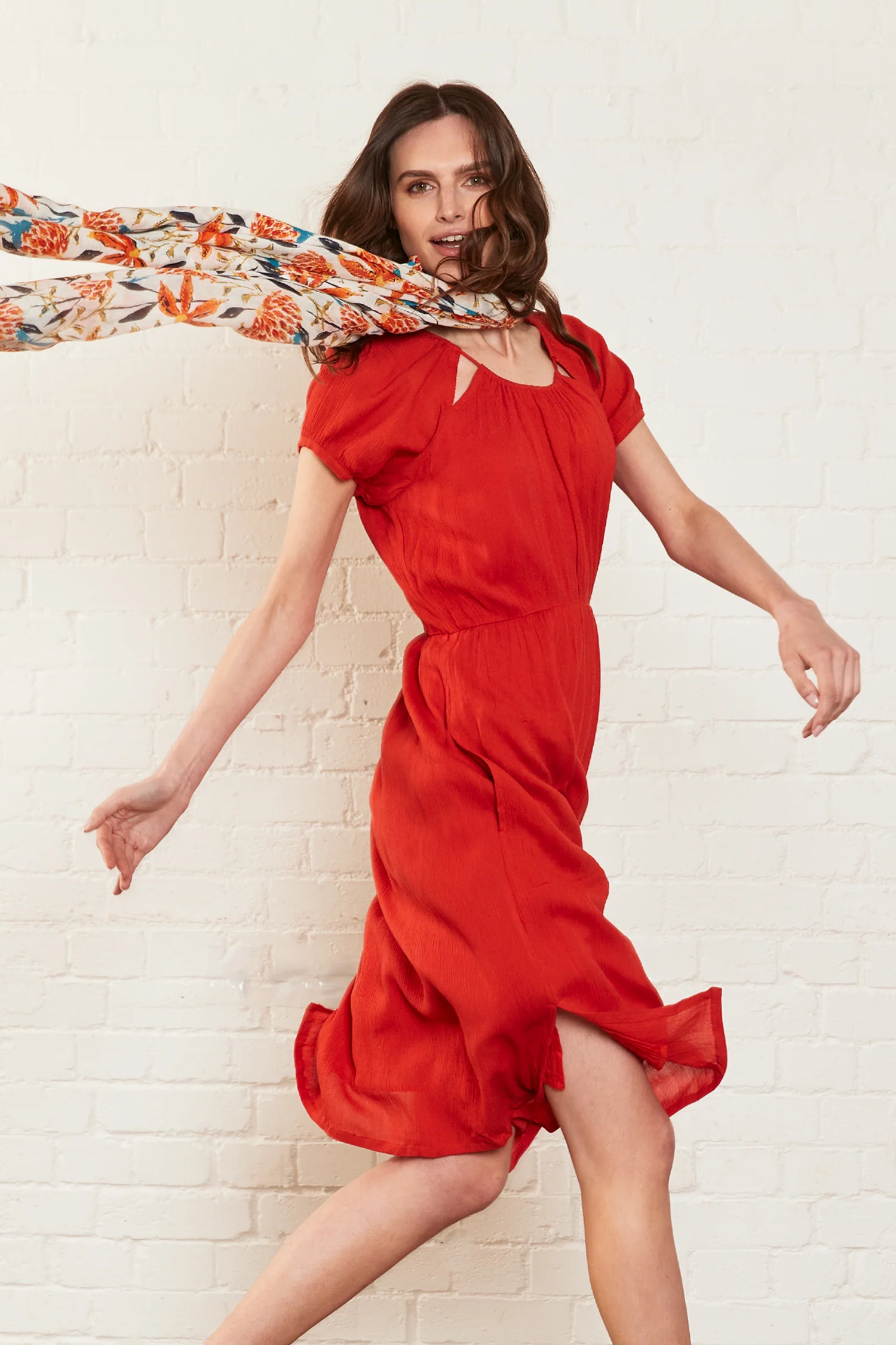 Viscose Trebah Printed Scarf - Image 5