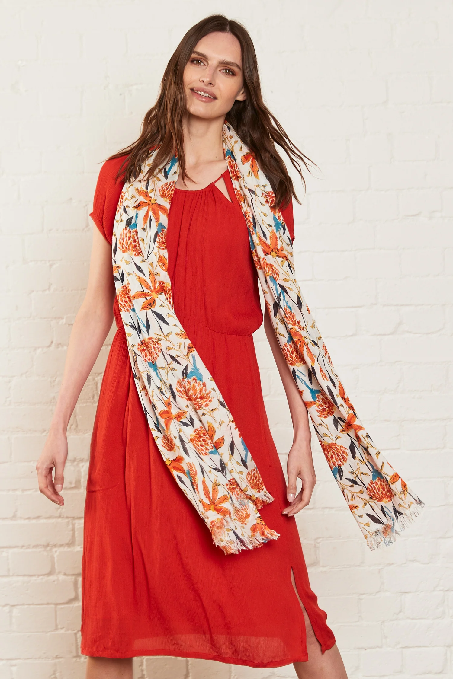 Viscose Trebah Printed Scarf - Image 6