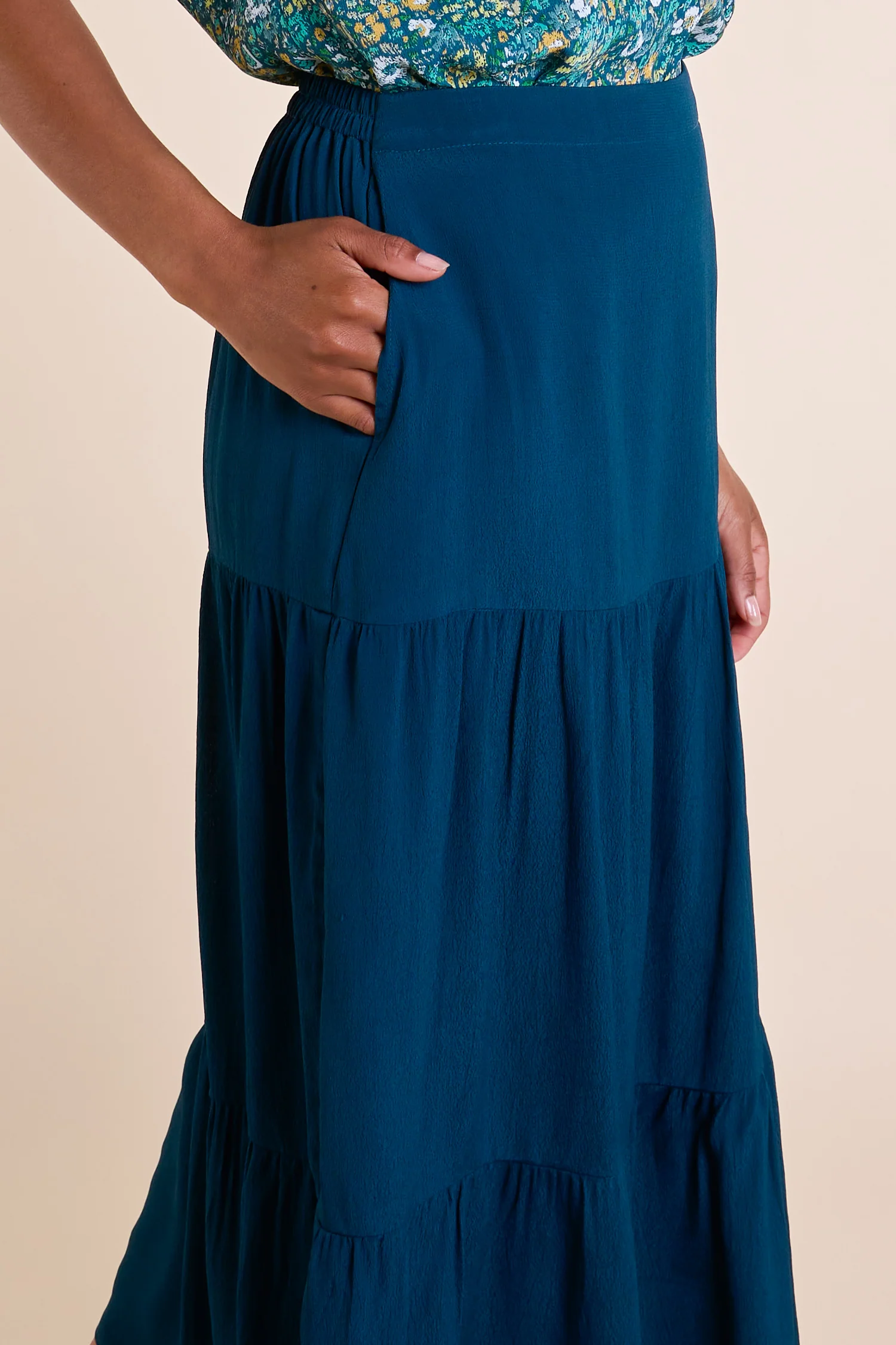 SS25 Tiered Skirt - Blue - Image 3