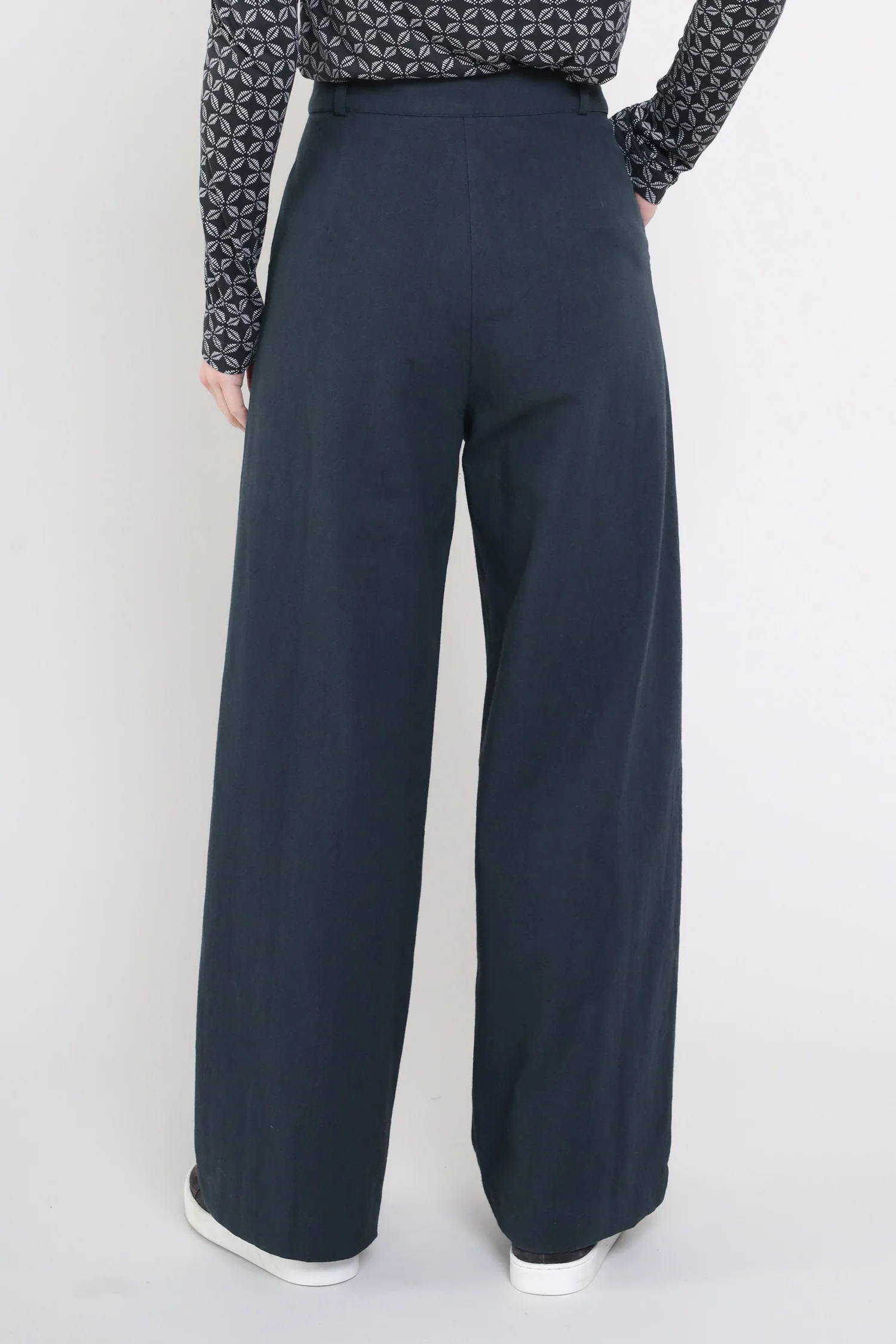 Cotton Wide Leg Trousers - Image 4