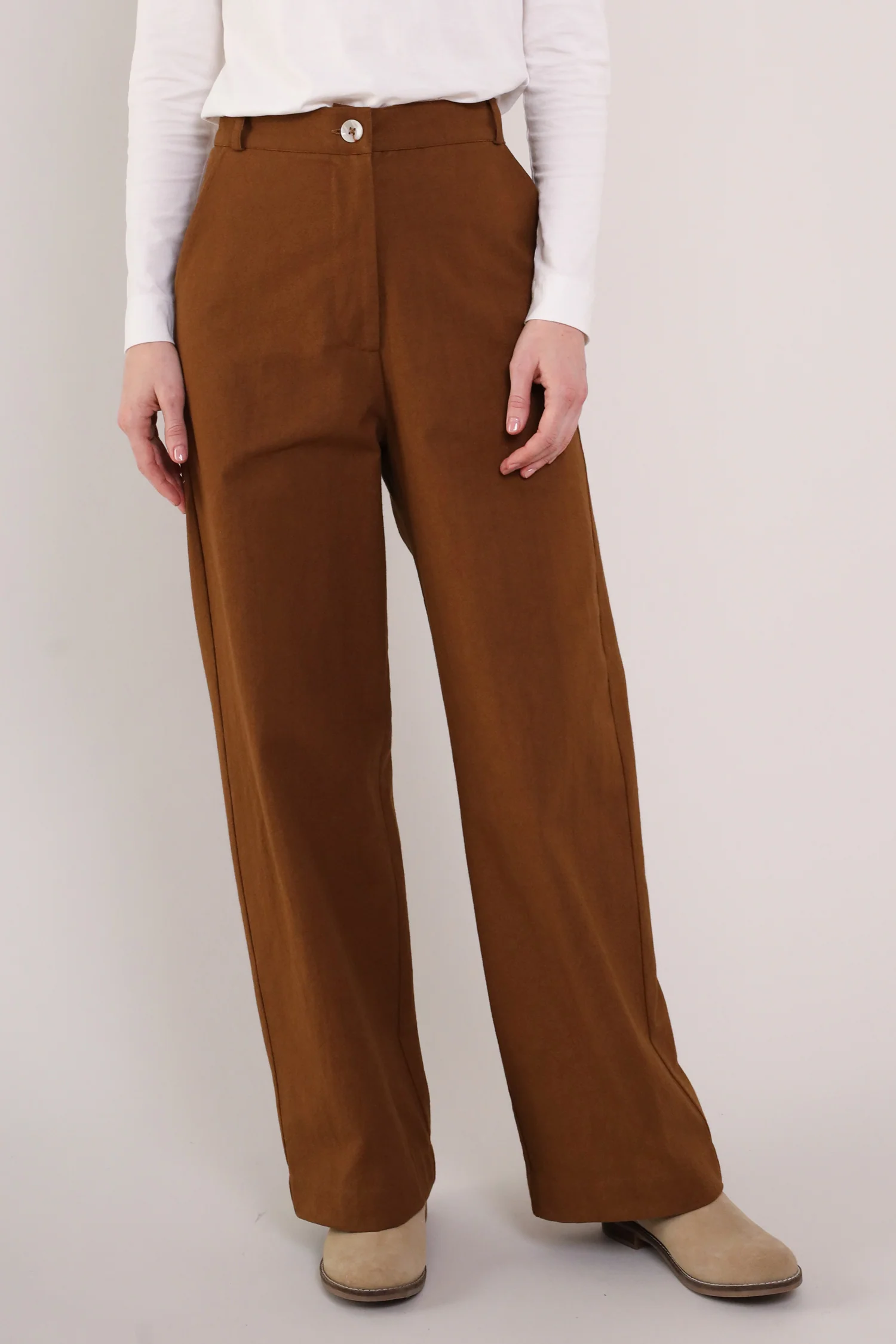 Cotton Wide Leg Trousers - Image 6