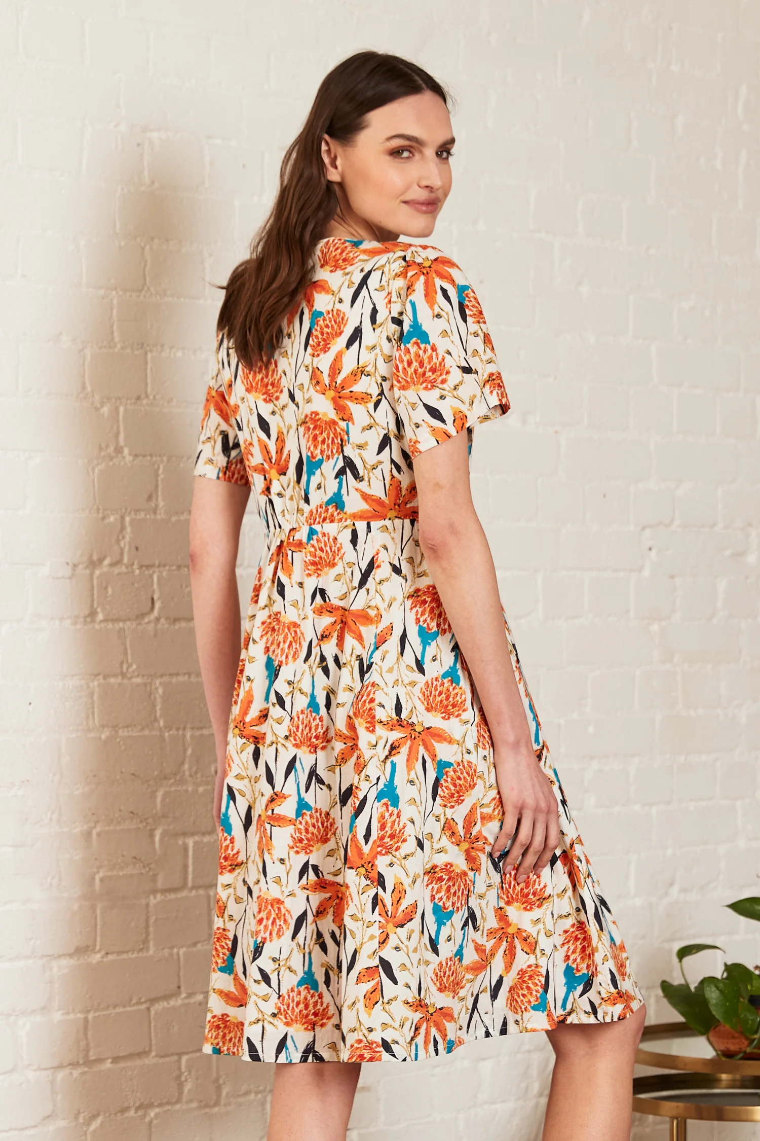 Trebah Cotton Kimono Sleeve Dress - Image 4