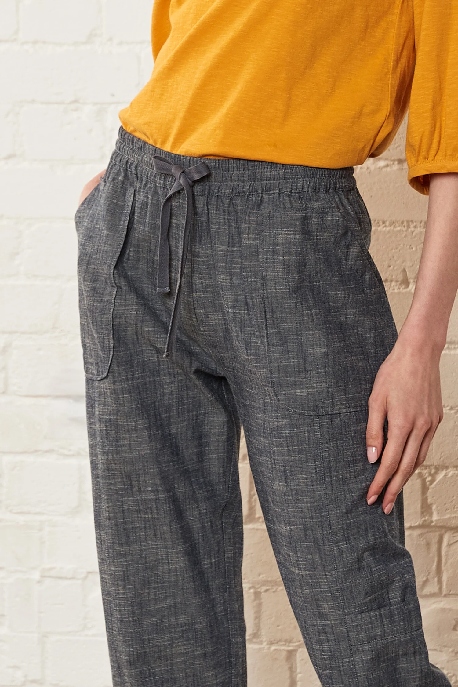 Cotton Chambray Cargo Trousers - Image 5