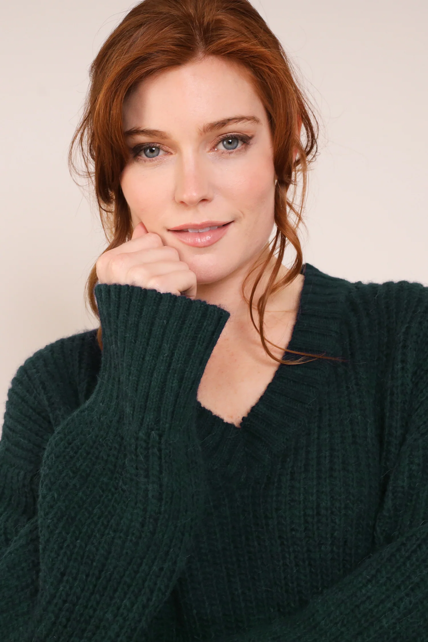 V Neck Organic Cotton & Alpaca Jumper - Image 4