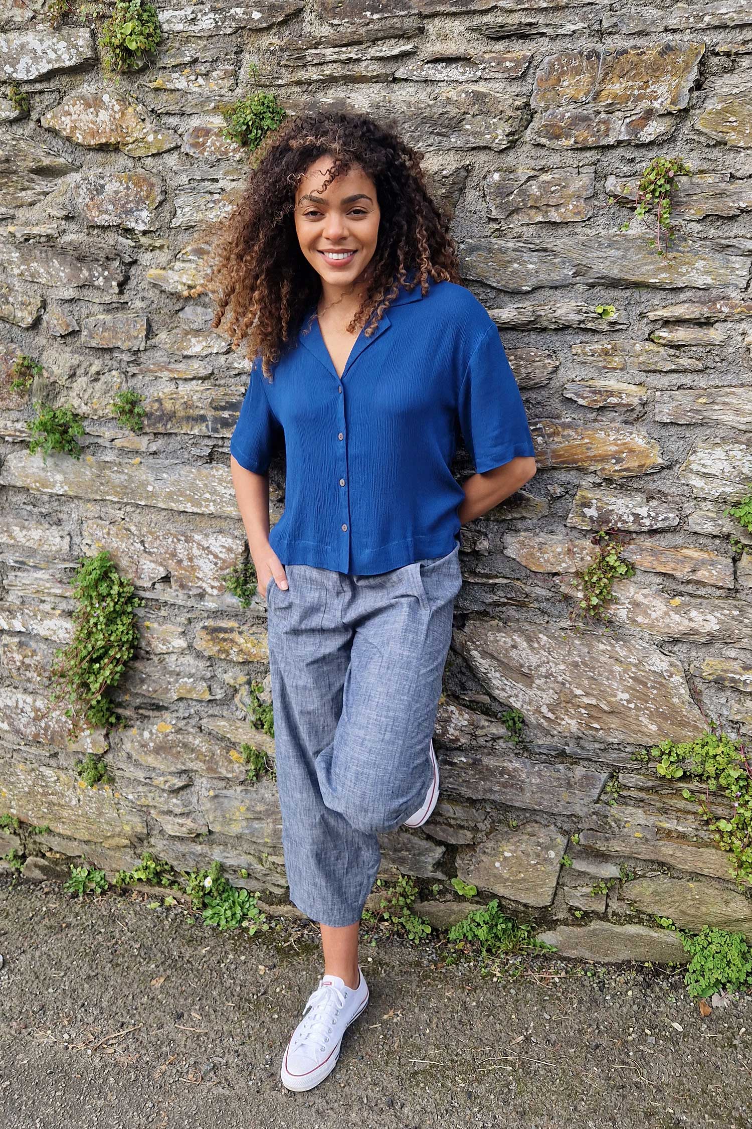 Crinkle Viscose Boxy Shirt - Image 3