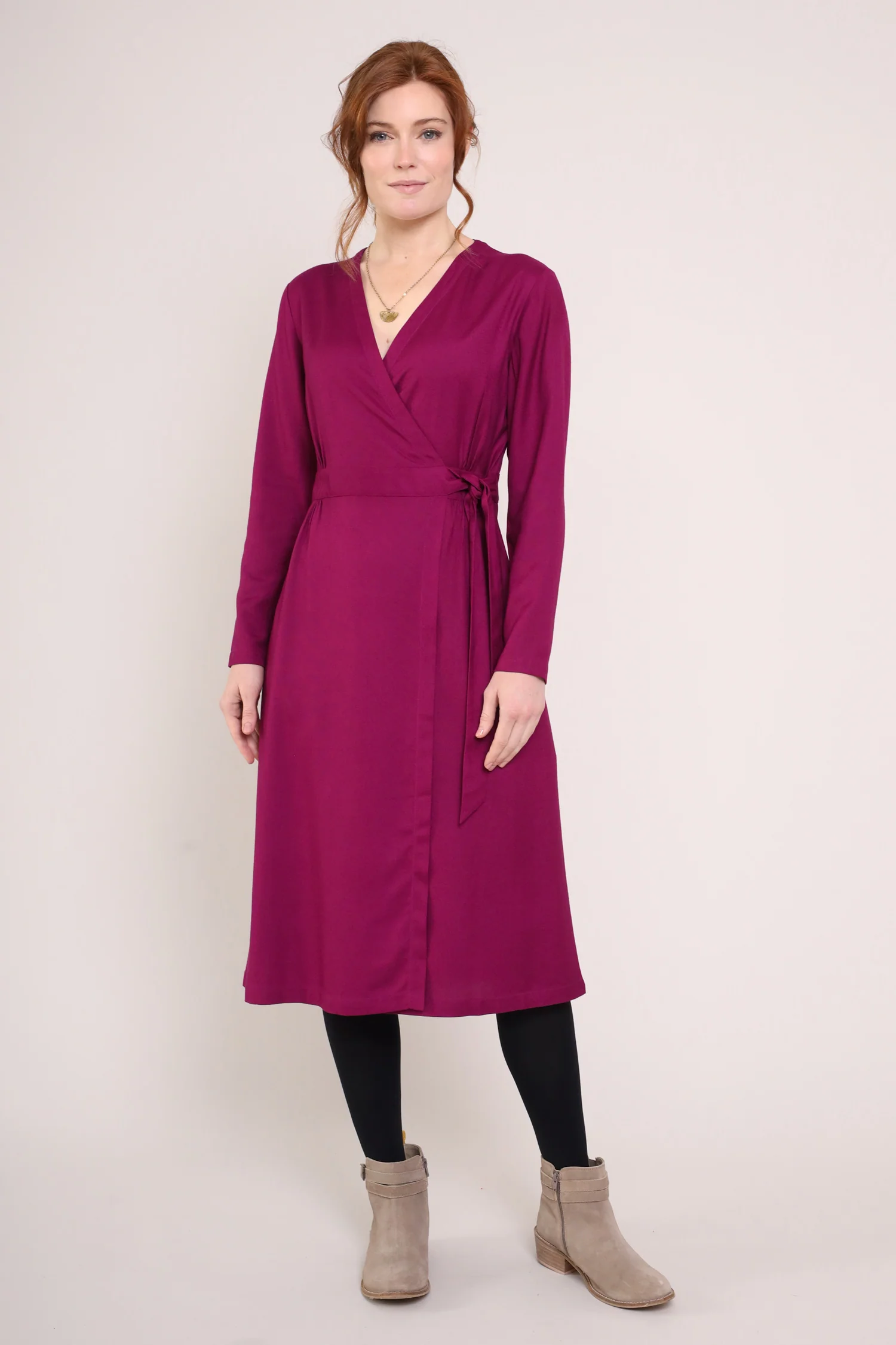 Viscose Tie Wrap Dress - Image 3