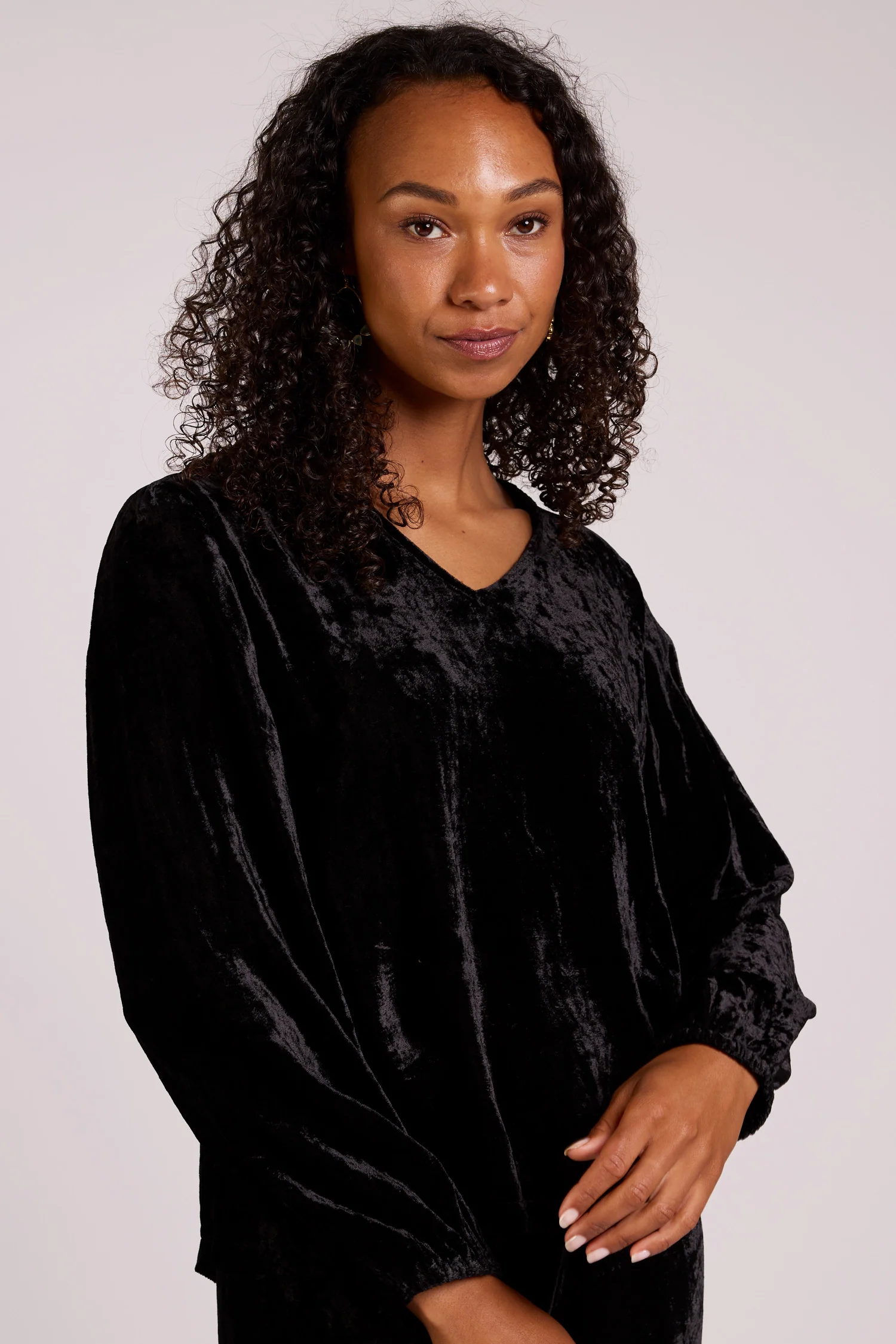 Velvet V Neck Top - Image 3