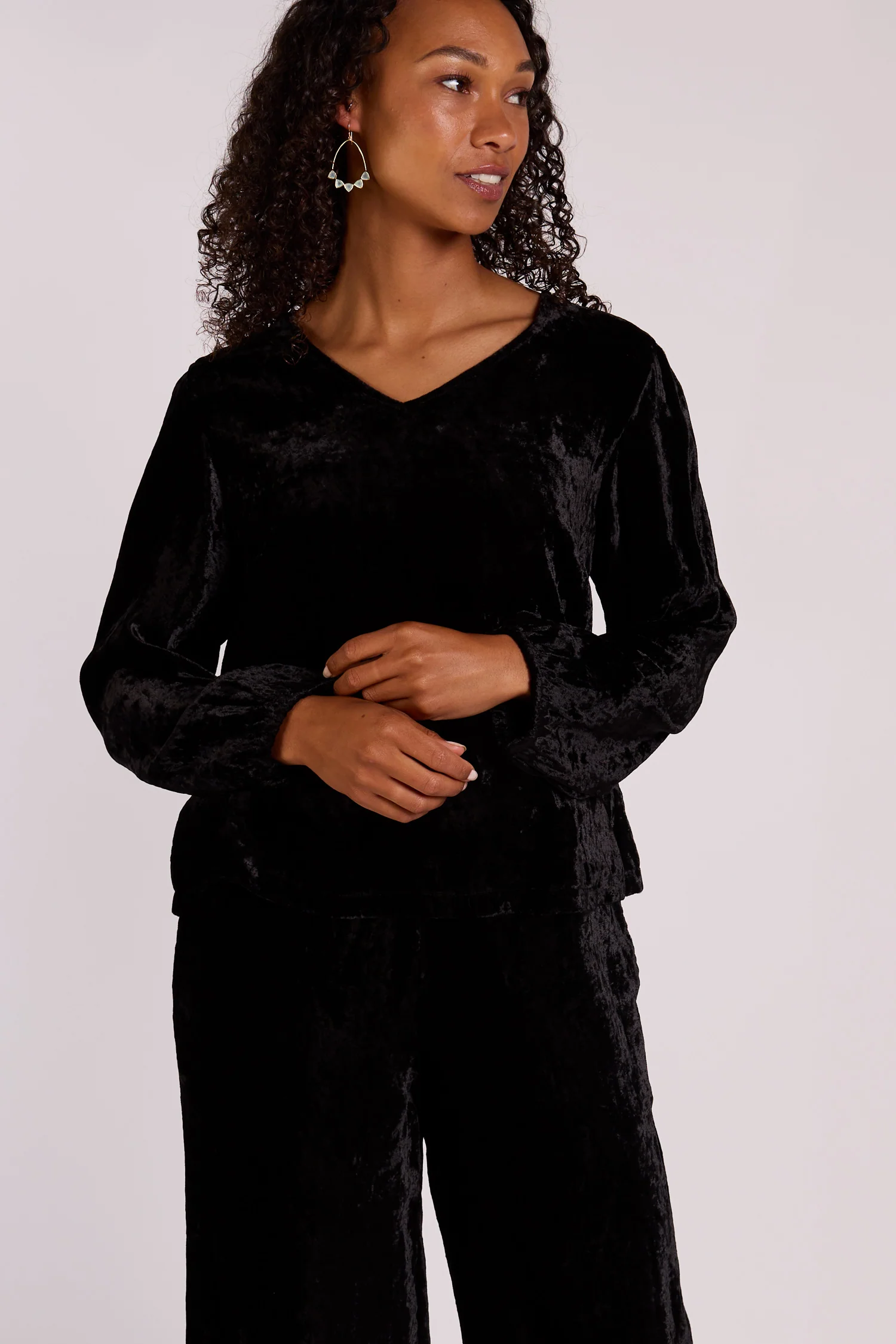 Velvet V Neck Top - Image 4