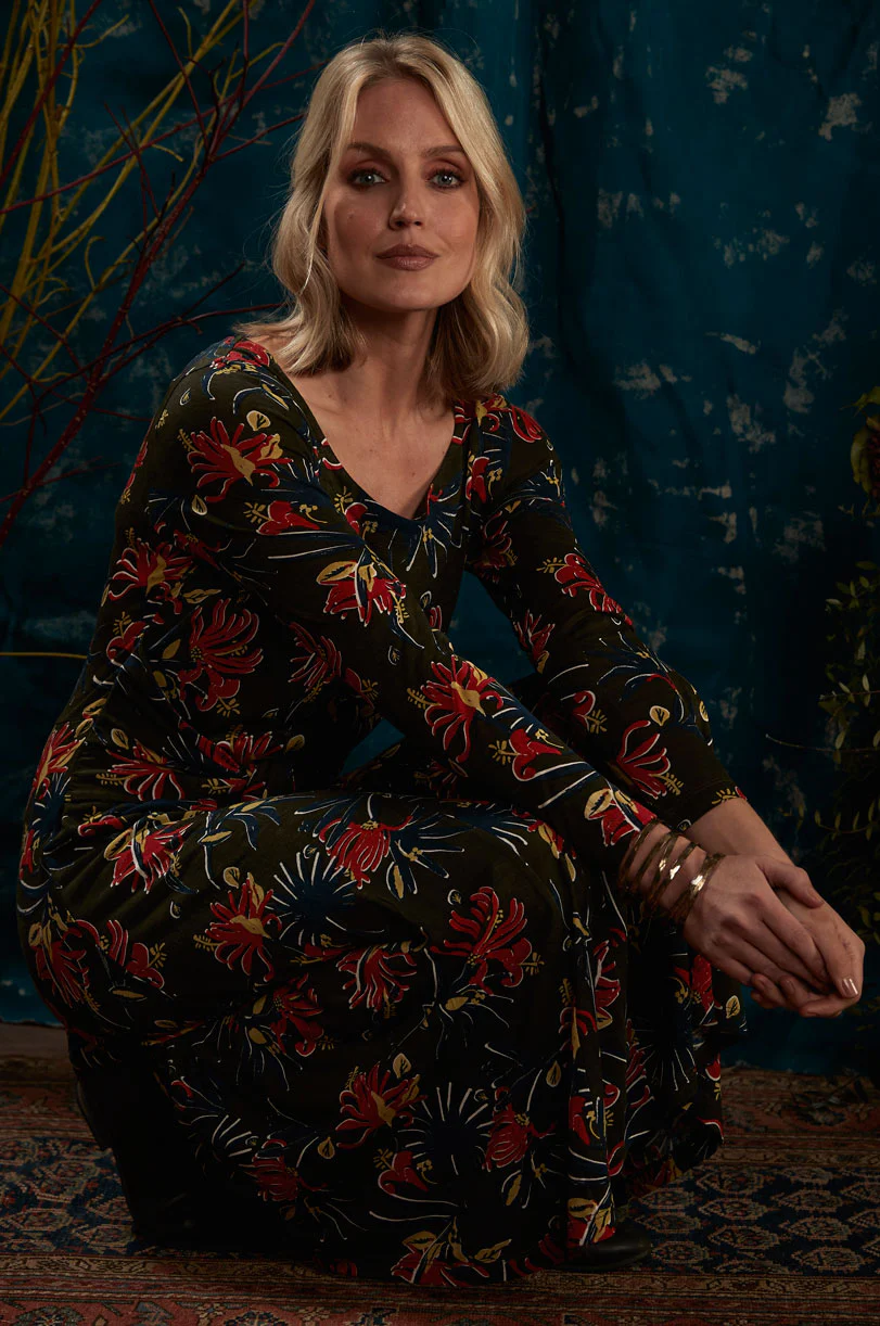 Ecovero Panelled Tie Midi Dress - Image 2